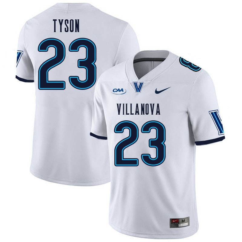 Men #23 Jamie Tyson Villanova Wildcats College Football Jerseys Stitched Sale-White